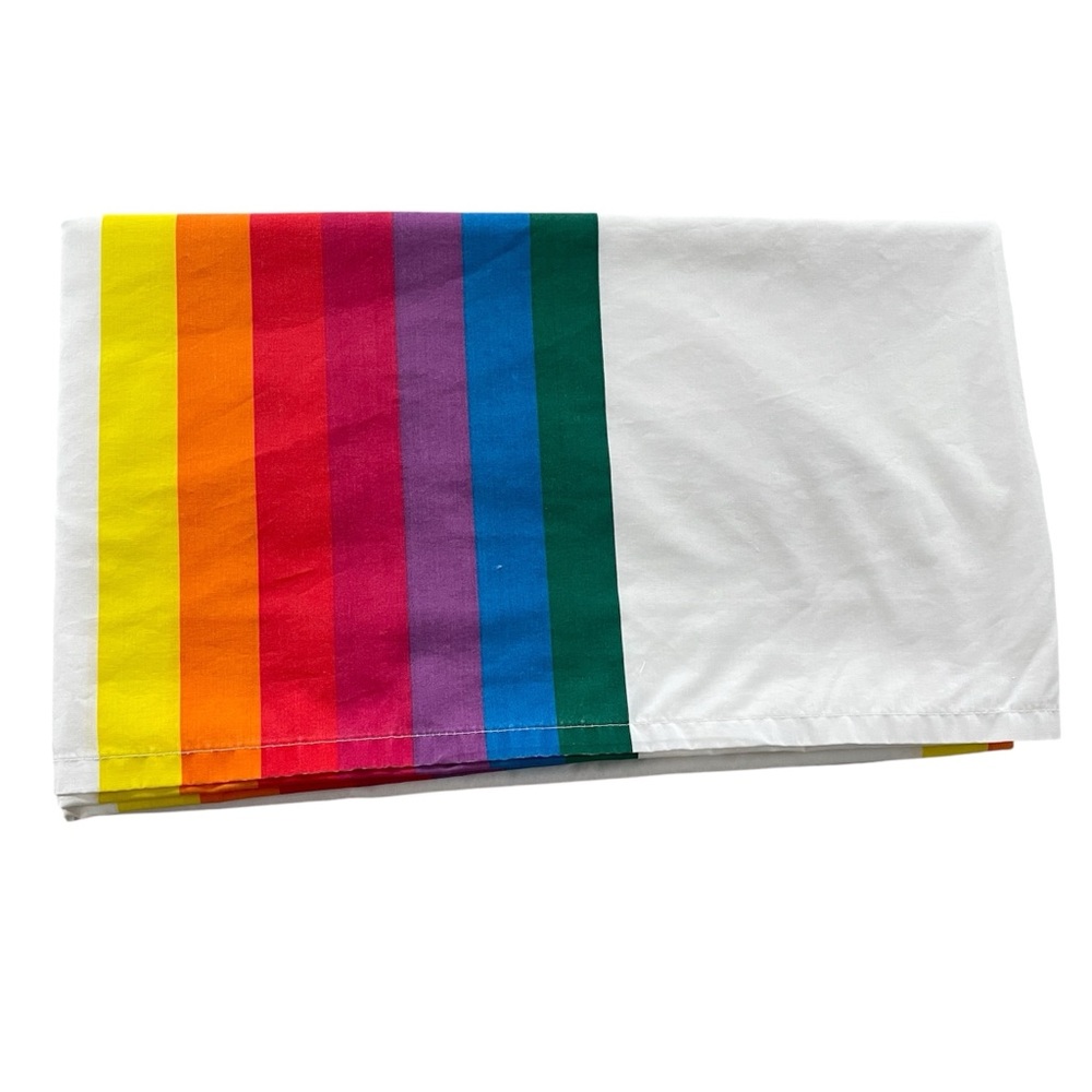Vintage Wamsutta Rainbow Full Flat Sheet Bright Stranger Things Double
